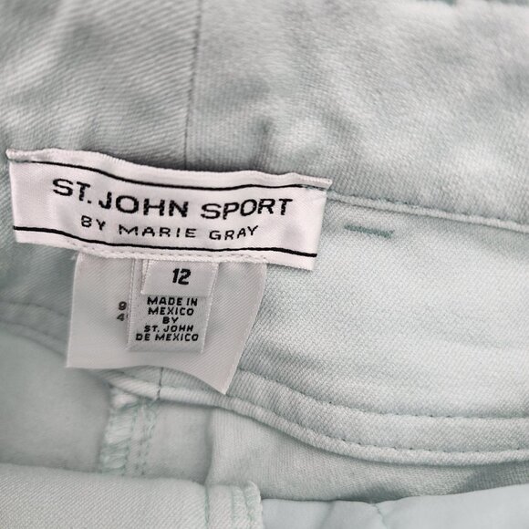 St. John Sport Womens Light‎ Green Denim Jean Trousers Size 12 - Picture 11 of 13